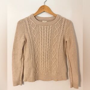 J. Crew Cream Cable-Knit Crewneck Sweater